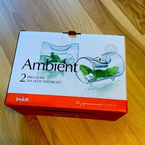 JoyJolt Ambient glass tea light holder set